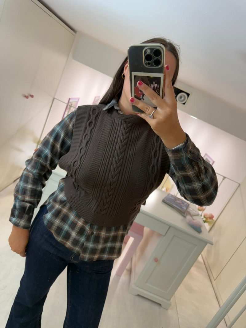 GILET MARRONE