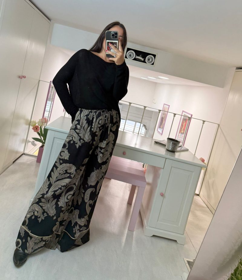 PANTALONE PAISLEY NERO