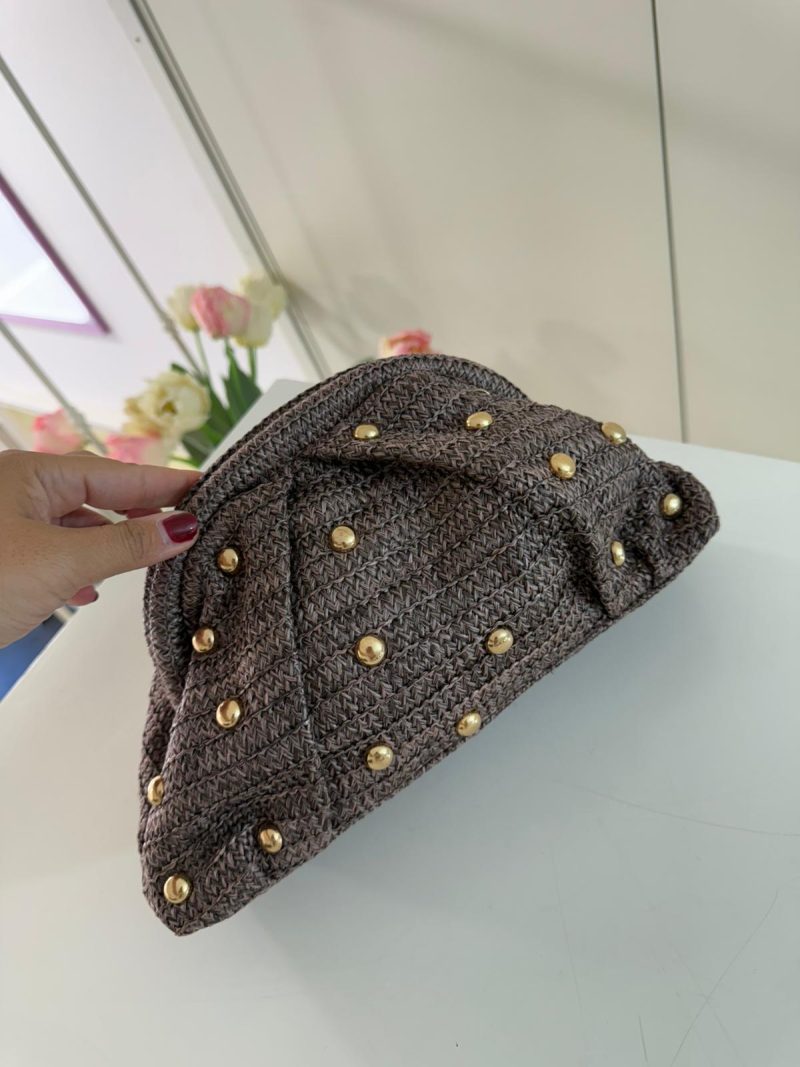 POUCH RAFIA CON BORCHIETTE