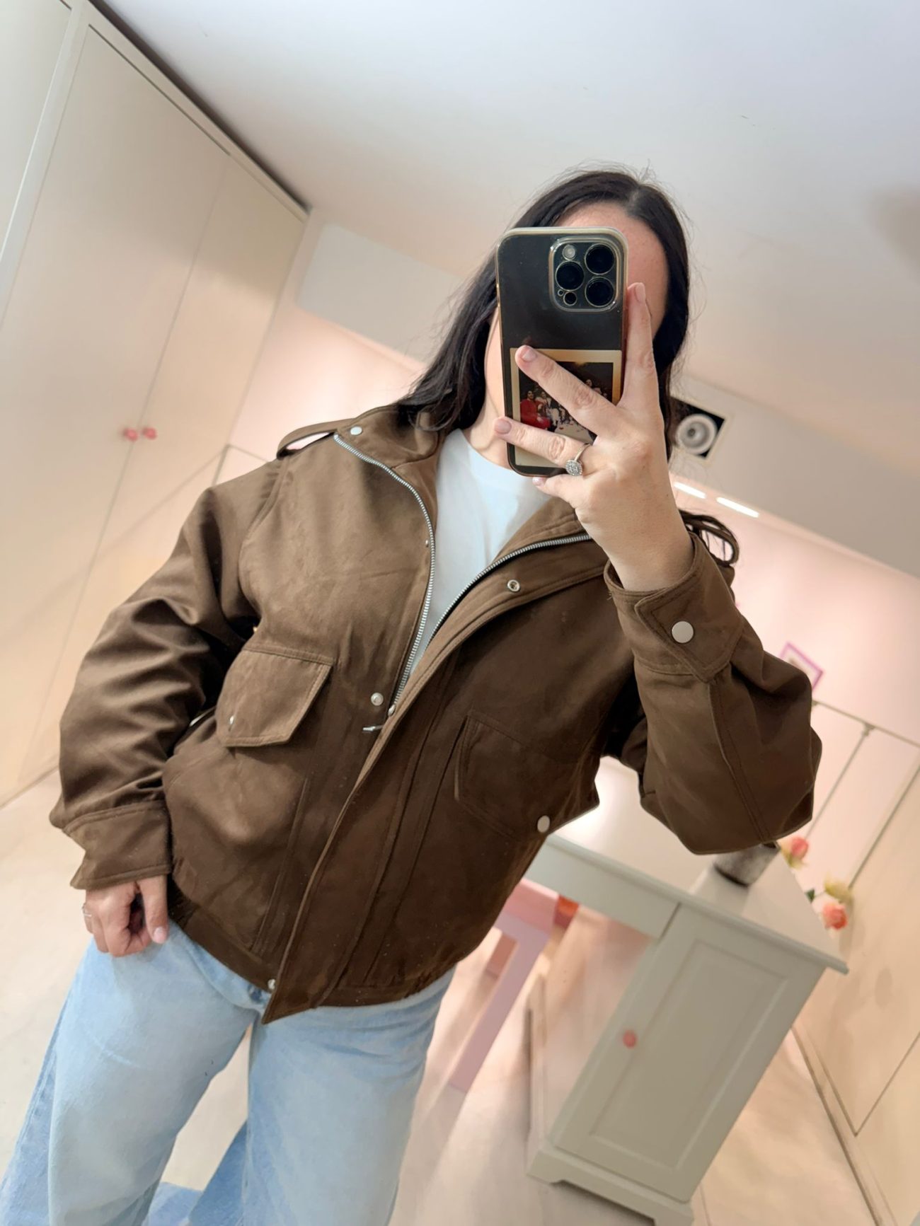 GIACCA BOMBER IN SUEDE