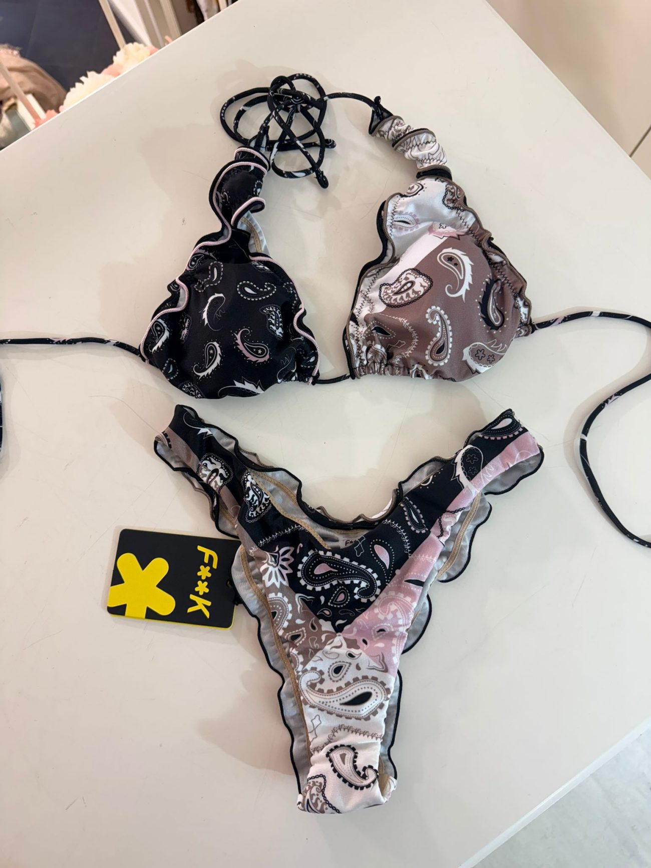 BIKINI TRIANGOLO ALTO CON SLIP AMERICANO FISSO