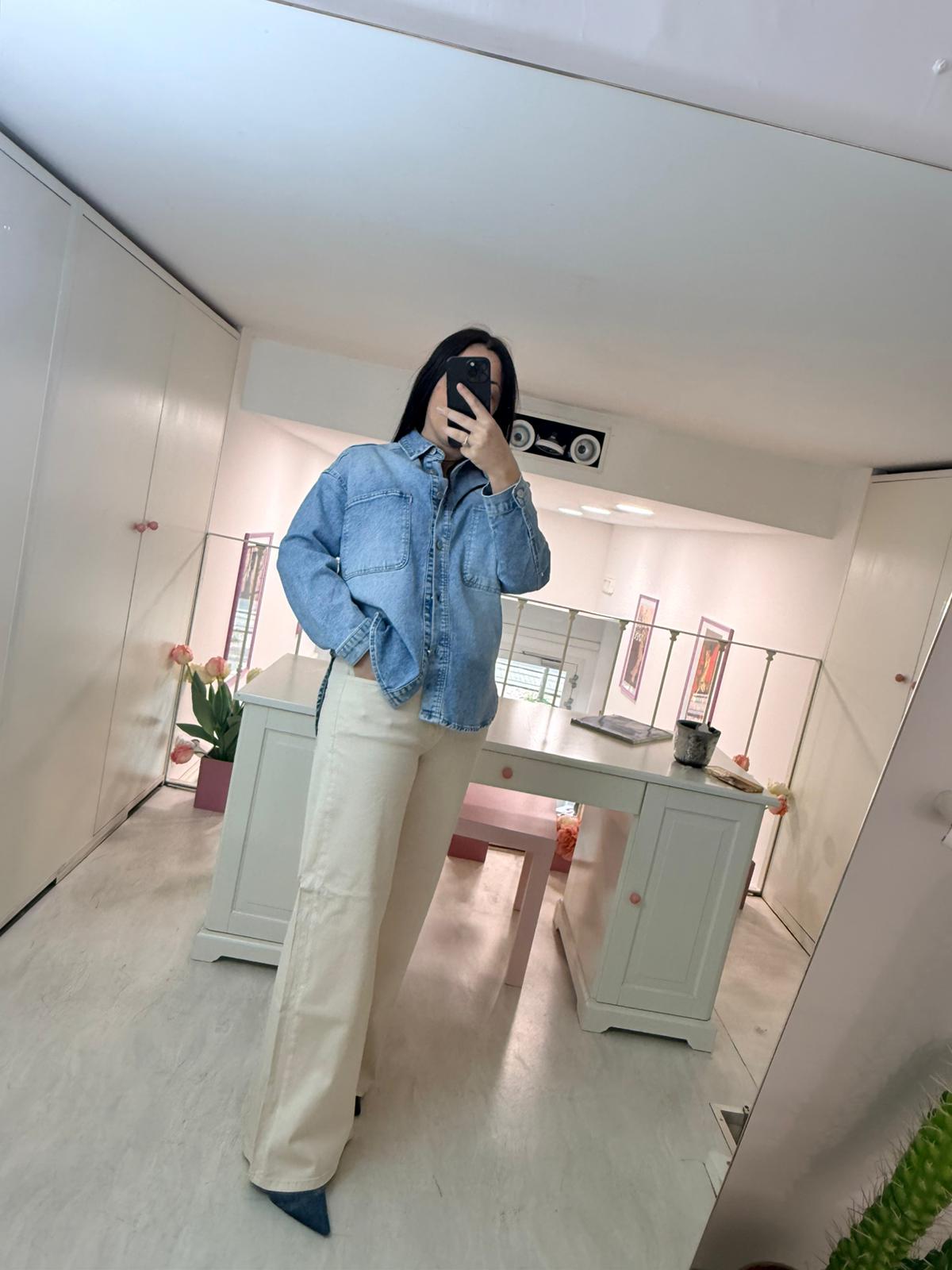 JEANS WIDE LEG BIANCO