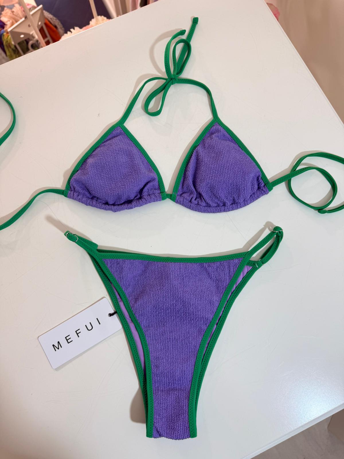 BIKINI TRIANGOLO CON SLIP REGOLABILE LILLA