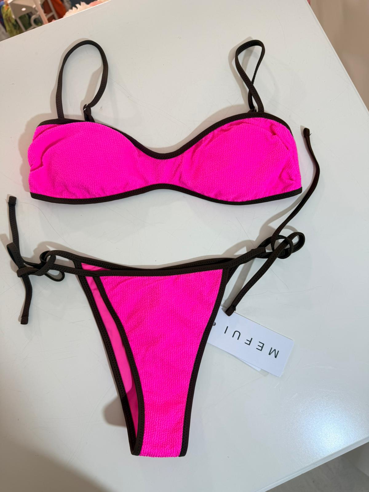 BIKINI FASCIA CON SLIP REGOLABILE FUCSIA