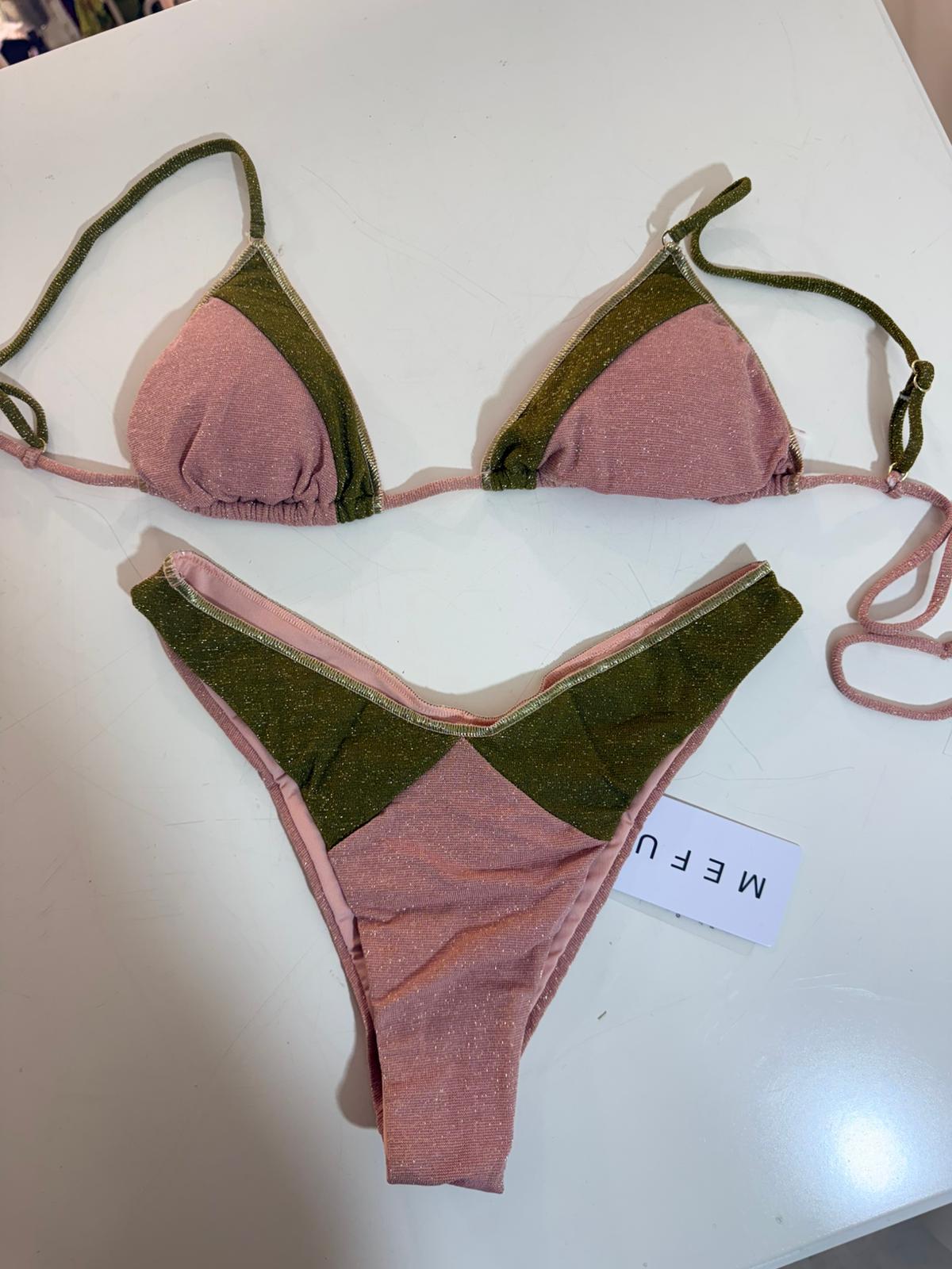 BIKINI TRIANGOLO CON SLIP FISSO ROSA