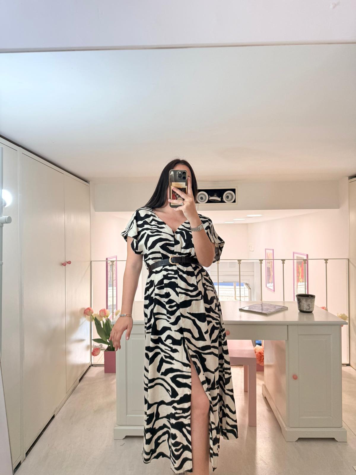 ABITO CHEMISIER ZEBRATO