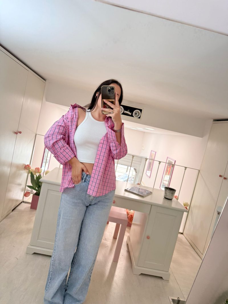 CAMICIA QUADRI ROSA