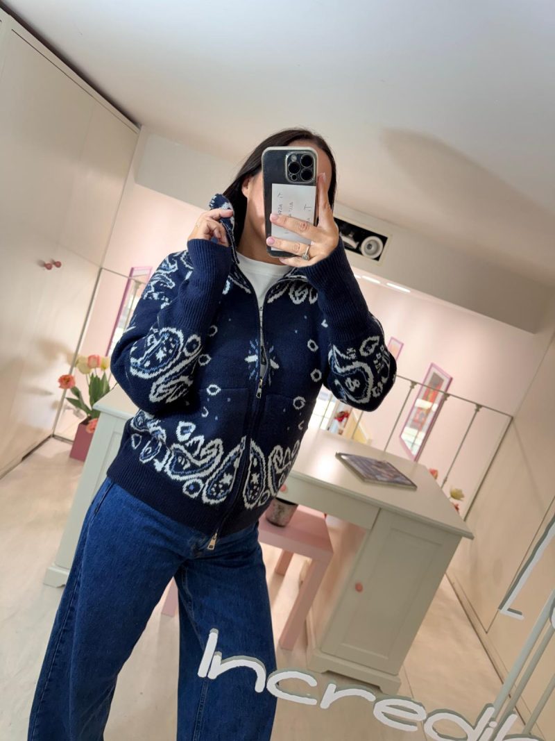 MAGLIONE BANDANA CON ZIP